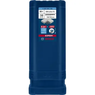 Bosch Professional EXPERT Hammerbohrer SDS-plus-7X, Ø 10mm, 30 Stück (Arbeitslänge 100mm)