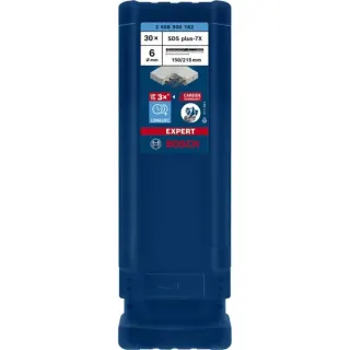 Bosch Professional EXPERT Hammerbohrer SDS-plus-7X, Ø 6mm, 30 Stück (Arbeitslänge 150mm)