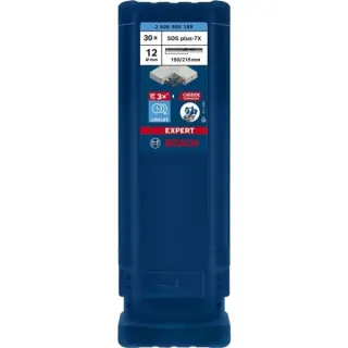 Bosch Professional EXPERT Hammerbohrer SDS-plus-7X, Ø 12mm, 30 Stück (Arbeitslänge 150mm)