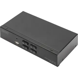 Digitus KVM Switch DispalyPort 4x1, KVM-Switch (schwarz)
