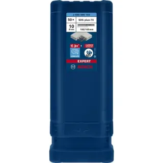 Bosch Professional EXPERT Hammerbohrer SDS-plus-7X, Ø 10mm, 50 Stück (Arbeitslänge 100mm)