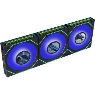 Lian Li UNI FAN SL-INF LCD FLEX 120 Wireless, Gehäuselüfter (schwarz, Reverse, 3er Pack mit LCD FLEX Receiver, 120 mm)