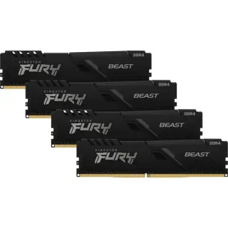 Kingston FURY DIMM 128 GB DDR4-3200 (4x 32 GB) Quad-Kit, Arbeitsspeicher (schwarz, KF432C16BBK4/128, Beast, INTEL XMP)