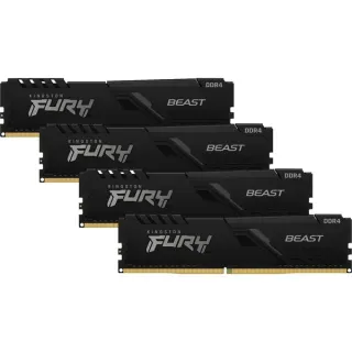 Kingston FURY DIMM 64 GB DDR4-3200 (4x 16 GB) Quad-Kit, Arbeitsspeicher (schwarz, KF432C16BBK4/64, Beast, INTEL XMP)