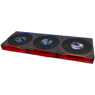 Lian Li UNI FAN TL LCD FLEX 120 Wireless, Gehäuselüfter (schwarz, Reverse, 3er Pack mit LCD-Flex-Empfänger, 124 mm)