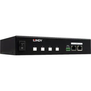 Lindy 4 Port IPower Switch (32622), Steckdosenleiste (schwarz, Intelligente PDU mit 4 mess- und schaltbaren Stromausgängen)