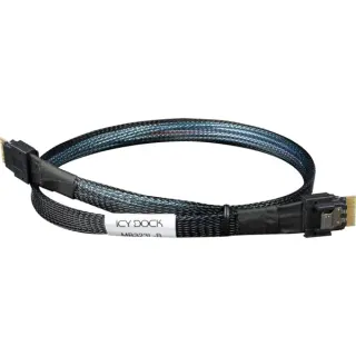ICY BOX Kabel SlimSAS 4i SFF-8654 > SlimSAS 4i SFF-8654 (schwarz, 50cm)