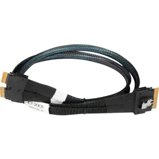 ICY BOX Kabel SlimSAS x8 SFF-8654 > 2x SlimSAS x4 SFF-8654 (schwarz, 50cm)