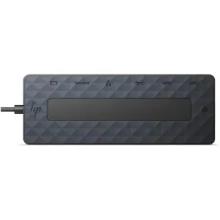 HP Universeller USB-C-Multiport-Hub Generalüberholt, Dockingstation (schwarz, USB-A, USB-C, HDMI, DisplayPort, RJ45)