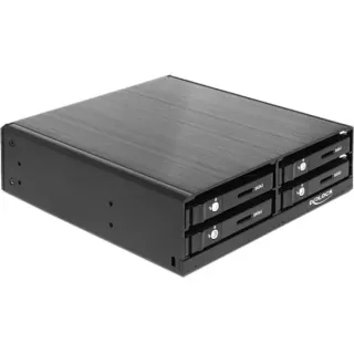DeLOCK 5.25″ Wechselrahmen für 4 x 2.5″ SATA HDD / SSD (schwarz)