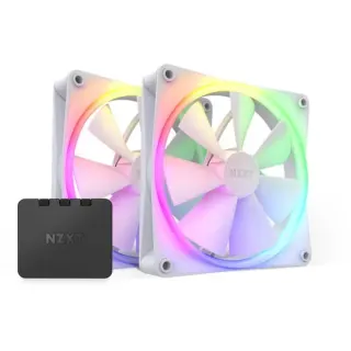 NZXT F140 RGB Twin Pack 140x140x26, Gehäuselüfter (weiß, 2er Pack inkl. RGB & Fan Controller, 140 mm)