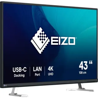 EIZO EV4340X-BK, LED-Monitor (108 cm (42.5 Zoll), schwarz, UltraHD/4K, IPS, Fernbedienung, USB-C)