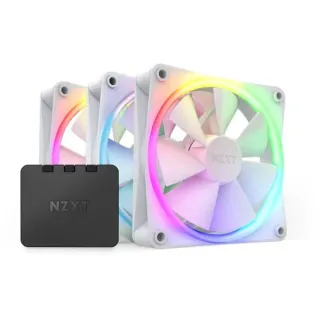 NZXT F120 RGB-Dreierpack 120x120x26, Gehäuselüfter (weiß, 3er Pack inkl. RGB & Fan Controller, 120 mm)