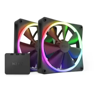 NZXT F140 RGB Twin Pack 140x140x26, Gehäuselüfter (schwarz, 2er Pack inkl. RGB & Fan Controller, 140 mm)