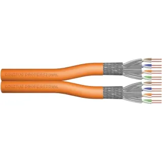 Digitus Professional Cat7 S/FTP Verlegekabel duplex, Dca (orange, 500 Meter Trommel)