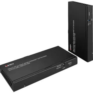 Lindy 70m Cat.6 HDMI 4K60, Audio, IR & RS-232 HDBaseT Extender mit ARC, HDMI Verlängerung (schwarz)