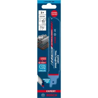 Bosch Professional EXPERT Säbelsägeblatt ‘Thick Tough Metal’ S 955 CHC, 3 Stück (Länge 150mm)
