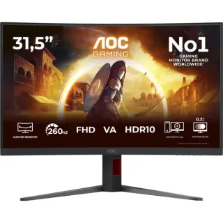 AOC C32G4Z, Gaming-Monitor (80 cm (31.5 Zoll), schwarz, FullHD, VA, Curved, HDMI, DP, Adaptive-Sync, 240Hz Panel)