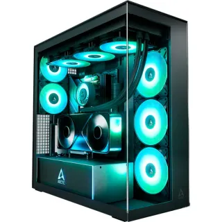 ARCTIC Xtender VG , Tower-Gehäuse (schwarz, Tempered Glass x 2, Klar-Glas)