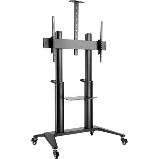 Digitus TV Präsentationswagen DA-90452 mit Ablagen, Halterung (schwarz, für Bildschirme bis 120" / 178cm)