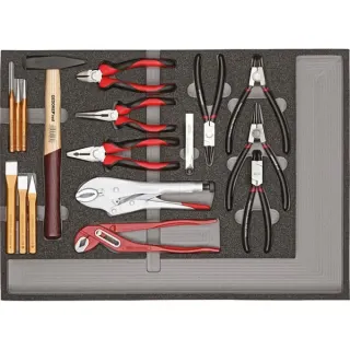 GEDORE Werkzeugsatz Zangen + Schlagwerkzeuge, 29-teilig, Werkzeug-Set ((R22350001 ), in CT-Modul)