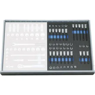 GEDORE Steckschlüssel-Satz 3/8" in Check-Tool-Modul, 52teilig ((2005 CT2-TX 30))