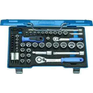 GEDORE Steckschlüssel-Satz 3/8" + 1/4", 50-teilig (mit Umschaltknarren)