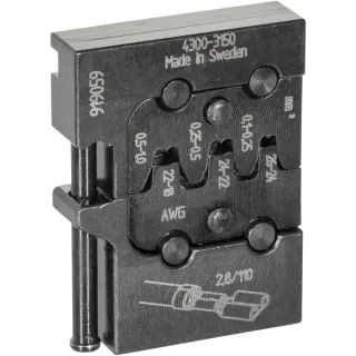 GEDORE Modul-Einsatz für Flachsteckhülsen 4,8, Crimpzange (schwarz, (8140-10) für Crimp-Zange modular 8140)