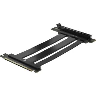 Corsair Premium PCIe 5.0 ×16 Riser-Kabel, Verlängerungskabel (schwarz, 175mm, Schwarz)