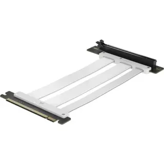 Corsair Premium PCIe 5.0 ×16 Riser-Kabel, Verlängerungskabel (weiß, 175mm, Weiss)