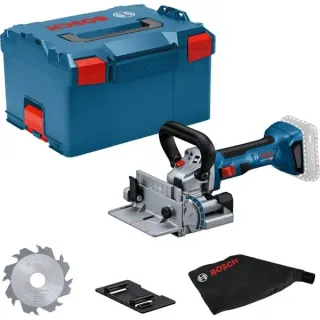 Bosch Professional Akku-Flachdübelfräse GFF 18V-22 Professional Solo, 18 Volt, Nutfräse (blau/schwarz, ohne Akku und Ladegerät, in L-BOXX)