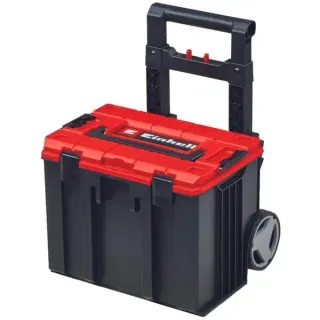 EINHELL Systemkoffer E-Case L, Werkzeugkiste (schwarz/dunkelrot, mit Räder)