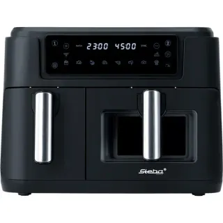 Steba Doppel-Heißluftfritteuse HF 9500 DUO (schwarz, 2.400 Watt, 2 Körbe 6 Liter + 3,5 Liter )
