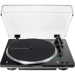 Audio-Technica AT-LP70XBTBS, Plattenspieler (schwarz/silber, Integrierter Phono-Vorverstärker, Bluetooth, Vollautomat, Riemenantrieb)