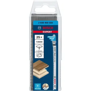 Bosch Professional Expert Stichsägeblatt T 308 BO 'Wood 2-side clean' (25 Stück)