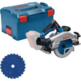Bosch Professional Werkzeug-Set: Akku-Kreissäge GKS 18 Volt 57 GX mit Sägeblatt in L-BOXX