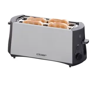 Cloer Toaster 3710 (silber/schwarz, 1.380 Watt, für 4 Scheiben Toast)