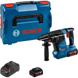 Bosch Professional Akku-Bohrhammer GBH 18V-24 C Professional, 18Volt (blau/schwarz, 2x Li-Ionen Akku 5,0Ah, Bluetooth, in L-BOXX)