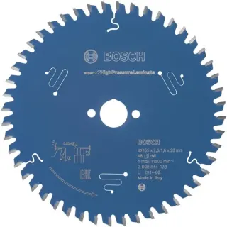 Bosch Professional EXPERT High Pressure Laminate Kreissägeblatt, Ø 165mm, 48Z (Bohrung 20mm, für Handkreissägen)