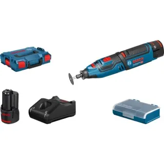 Bosch Professional Akku-Rotationswerkzeug GRO 12V-35 Professional, Multifunktions-Werkzeug (blau/schwarz, 2x Li-Ionen-Akku 2,0 Ah, L-BOXX)