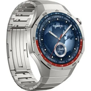 Huawei Watch GT5 PRO 46mm (Vili-B29M), Smartwatch (grau, Gehäuse aus Titan und Keramik, graues Titanarmband)