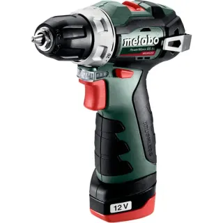 Metabo PowerMaxx BS BL (601721500) Akku Bohrschrauber, 12 Volt (grün/schwarz, 2x Li-Ionen Akku 2,0Ah, in Koffer)