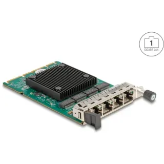 DeLOCK OCP 3.0 Karte zu 4 x RJ45 Gigabit LAN, LAN-Adapter