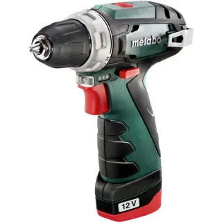 Metabo PowerMaxx BS Basic (600984500) Akku-Bohrschrauber, 12 Volt (grün/schwarz, 2x Li-Ionen Akku 2,0Ah, in Koffer)