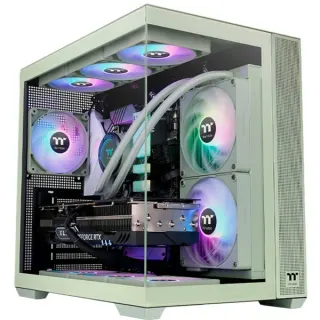 Thermaltake View 380 TG ARGB Matcha Green, Tower-Gehäuse (hellgrün, Tempered Glass x 2)