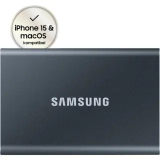 Samsung Portable SSD T7 500GB, Externe SSD (grau, USB-C 3.2 Gen 2 (10 Gbit/s), extern)