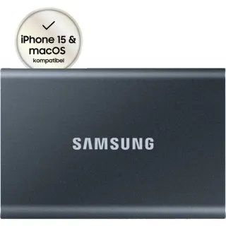 Samsung Portable SSD T7 2TB, Externe SSD (grau, USB-C 3.2 Gen 2 (10 Gbit/s), extern)