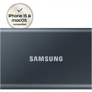 Samsung Portable SSD T7 1TB, Externe SSD (grau, USB-C 3.2 Gen 2 (10 Gbit/s), extern)