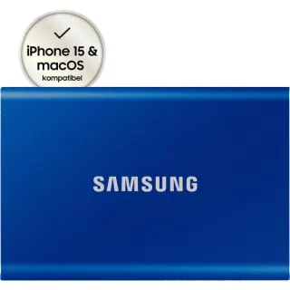 Samsung Portable SSD T7 2TB, Externe SSD (blau, USB-C 3.2 Gen 2 (10 Gbit/s), extern)