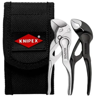 KNIPEX Zangen-Set XS mit Tasche, 2-teilig (schwarz, in Werkzeug-Gürteltasche)